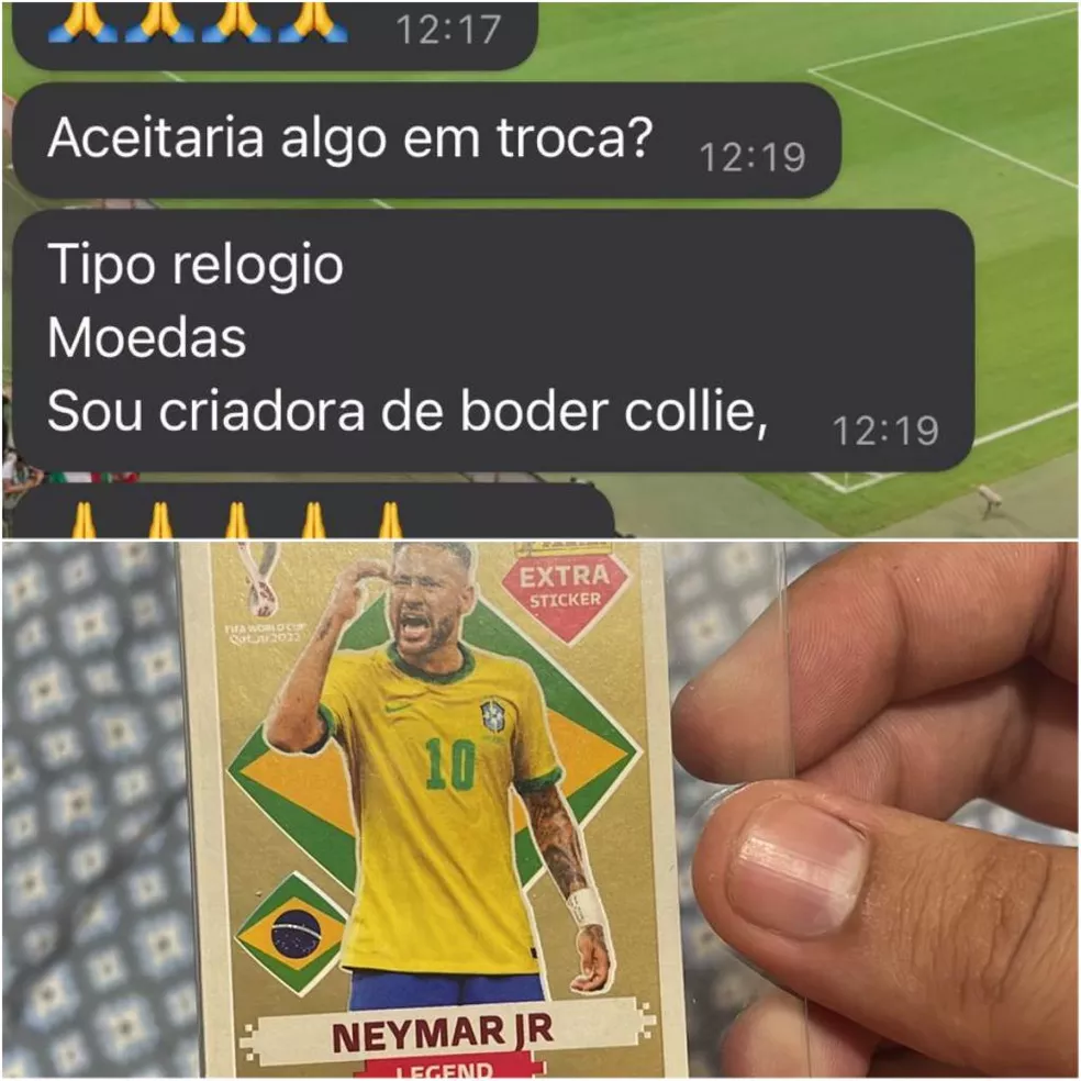 Neymar mostra coleção de figurinhas raras dele mesmo